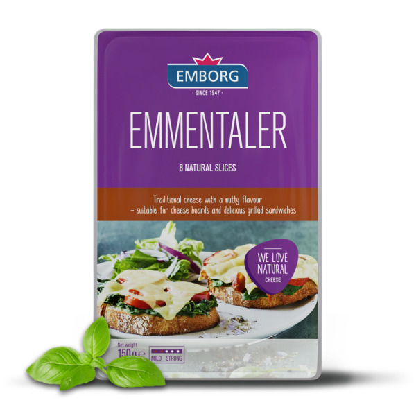 Купить Сыр нарезка Эмменталер Emmentaler Emborg 45% Дания фасовка 0.15 kg — премиальные Emborg · Северные от Cheese Map™ Украина