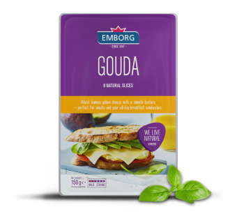 Emborg Gouda сыр нарезка 48% 150 г Дания - фото | Сирна Карта