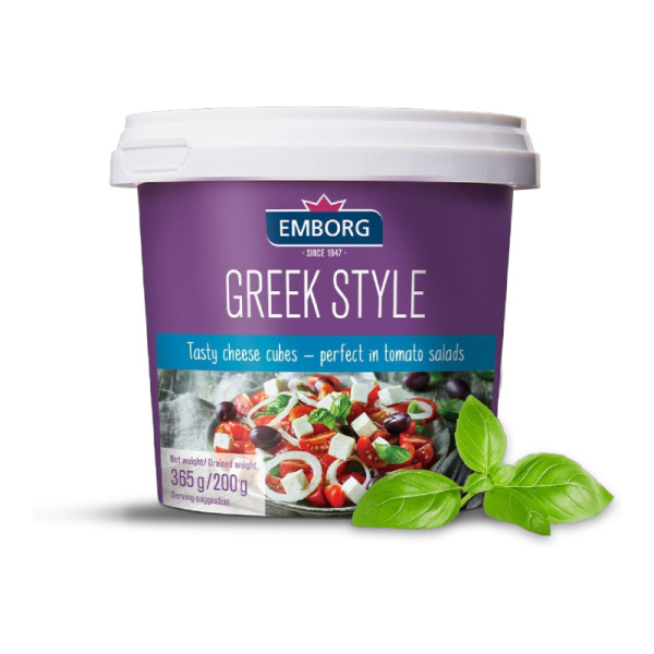 Купити Emborg Greek Style – кубики ніжного сиру для ідеального грецького салату!  Смак Середземноморя в кожній ложці – преміум-якість та зручність у форматі Ready-to-Use! — преміальні Emborg · Північні від Cheese Map™ Україна
