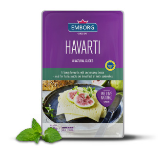 Emborg Havarti сыр нарезка 55% 150 г Дания - фото | Сирна Карта