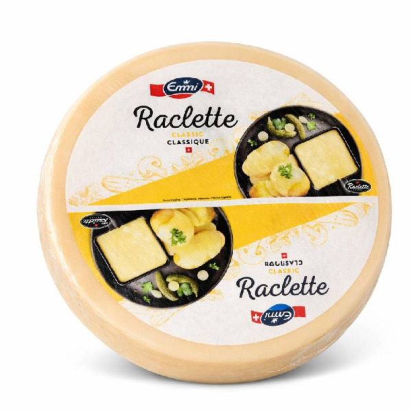 Emmi Raclette Classic — полутвердый сыр | Швейцария | 1 кг – фото товара | Сырная Карта