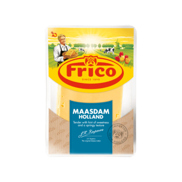 Купити Frico Maasdam — Сир Маасдам нарізка напівтвердий | Нідерланди | 0.15 кг — преміальні Frico · Класичні від Cheese Map™ Україна