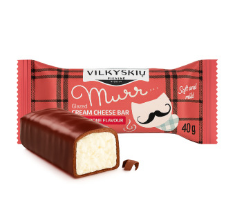 Глазурований сирок з маскарпоне "Murr Vilkyškių" 28.6% – вершковий десерт у шоколадній глазурі, створений для гурманів! - фото | Сирна Карта