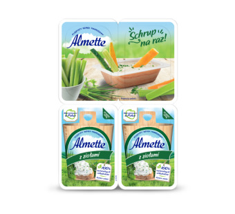 Hochland Almette сыр сливочный мини с травами 120 г Польша - фото | Сирна Карта