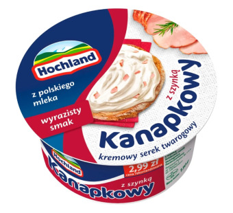 Hochland Kanapkowy сыр сливочный с ветчиной 130 г Польша - фото | Сирна Карта