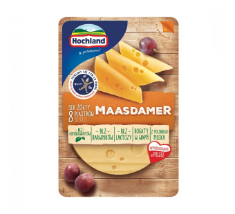 Hochland Maasdamer сыр нарезка 45% 135 г Польша - фото | Сирна Карта