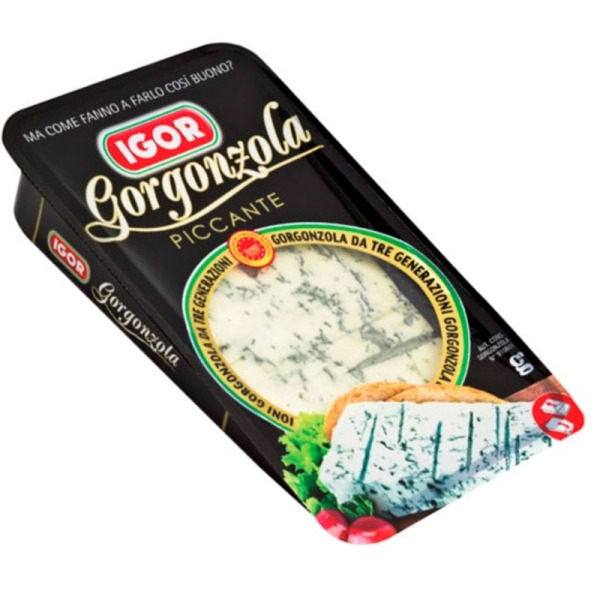 Купить Igor Gorgonzola Piccante — сыр выдержанный с голубой плесенью | Италия | 0.15 кг — премиальные Итальянские · Сыры от Cheese Map™ Украина