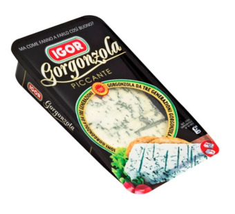 Igor Gorgonzola Piccante — сир витриманий із блакитною пліснявою | Італія | 0.15 кг – фото товару | Сирна Карта