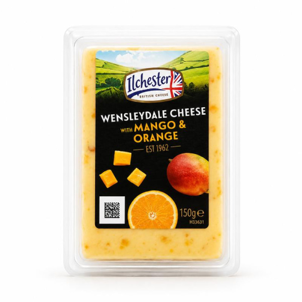 Купити Сир з манго та апельсином Wensleydale Англія фасування 0.15 kg — преміальні Ilchester · Чеддер від Cheese Map™ Україна