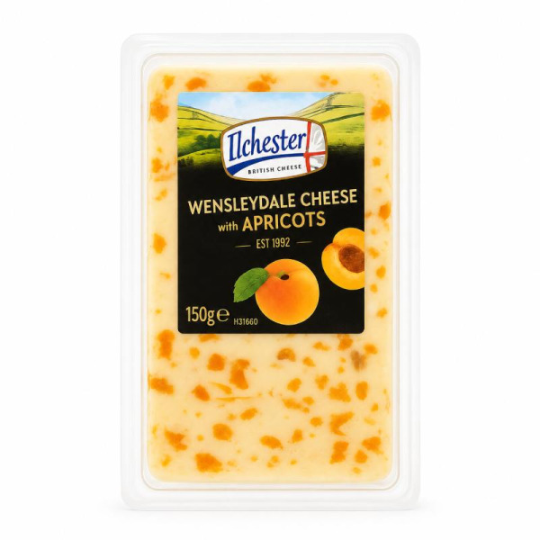 Купить Сыр с абрикосом Wensleydale Англия фасовка 0.15 kg — премиальные Ilchester · Чеддер · от Cheese Map™ Украина