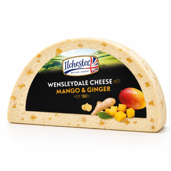 Купити Wensleydale з манго та імбиром Ilchester – вибух смаку та британська гастро-екзотика в одній скибочці! Преміальний сир, який здивує навіть гурмана. — преміальні Ilchester · Чеддер від Cheese Map™ Україна
