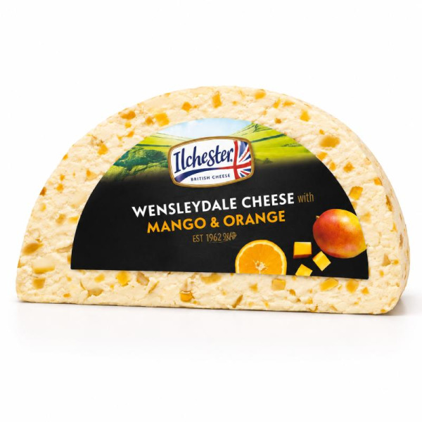 Купить Wensleydale с манго и апельсином – фруктовая элегантность английского сыра! Яркий вкус, премиальное качество, гастрономический восторг! — премиальные Ilchester · Чеддер · от Cheese Map™ Украина