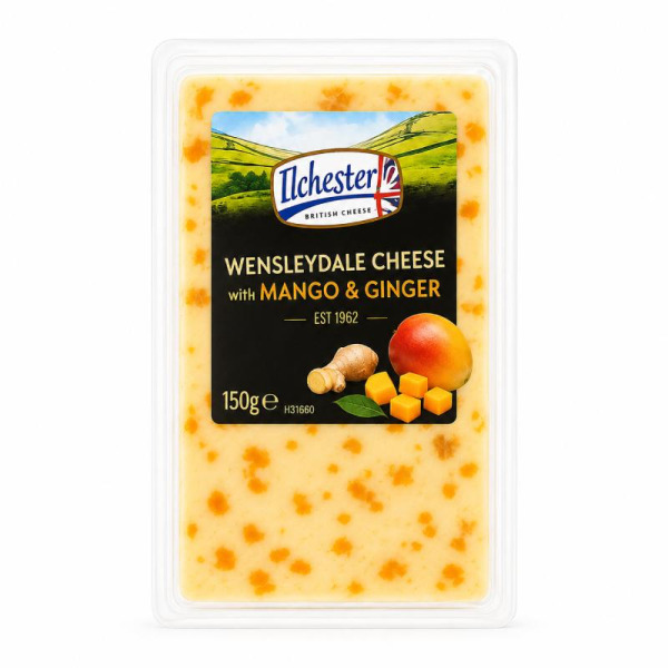 Купити Сир з манго та імбиром Wensleydale Англія фасування 0.15 kg — преміальні Ilchester · Чеддер від Cheese Map™ Україна