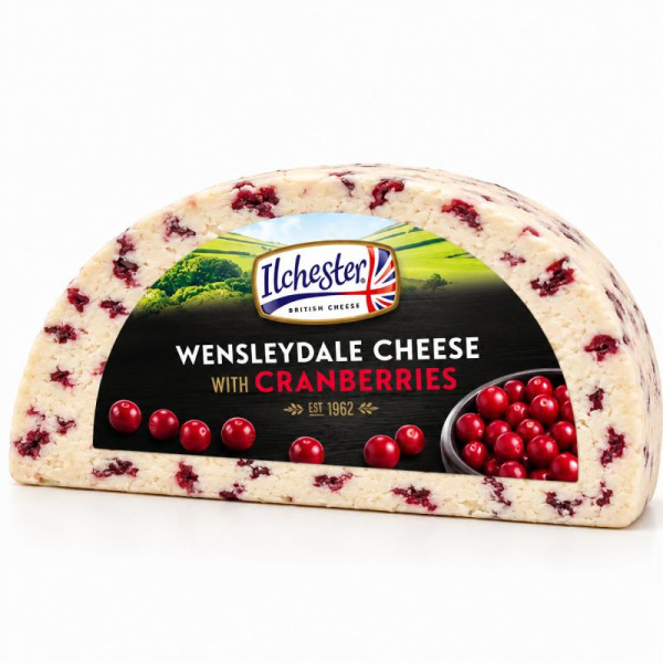 Купить Сыр с клюквой Wensleydale Ilchester – британская классика с фруктовой ноткой!  Вкус Англии на вашей сырной тарелке — премиальные Ilchester · Чеддер · от Cheese Map™ Украина