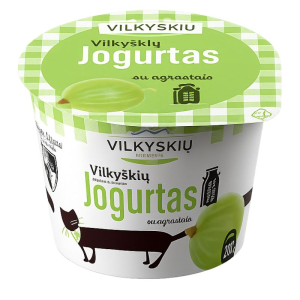 Купити Vilkyškių Йогурт Аґрус — Йогурт із аґрусом 3.5% | Литва | 0.2 кг — преміальні Йогурти · Кремові від Cheese Map™ Україна