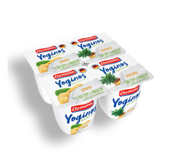 Йогурт з бананом та ананасом "Yoginos Good for Me Ehrmann" Німеччина 4 * 0.1 kg - фото | Сирна Карта