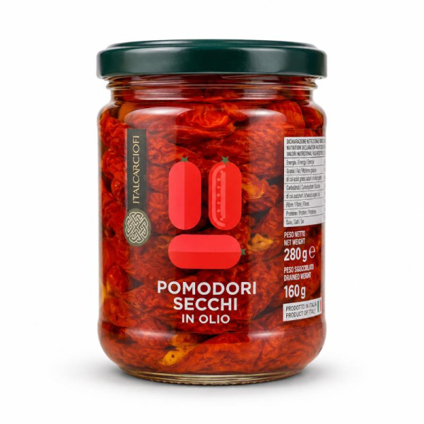 Купити Помідори вялені в олії ItalCarciofi Італія фасування скло 0.28 kg — преміальні Овочі · Антипасті від Cheese Map™ Україна