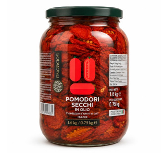 Italcarciofi Pomodori Secchi in Olio томаты вяленые 1,6 кг Италия - фото | Сирна Карта