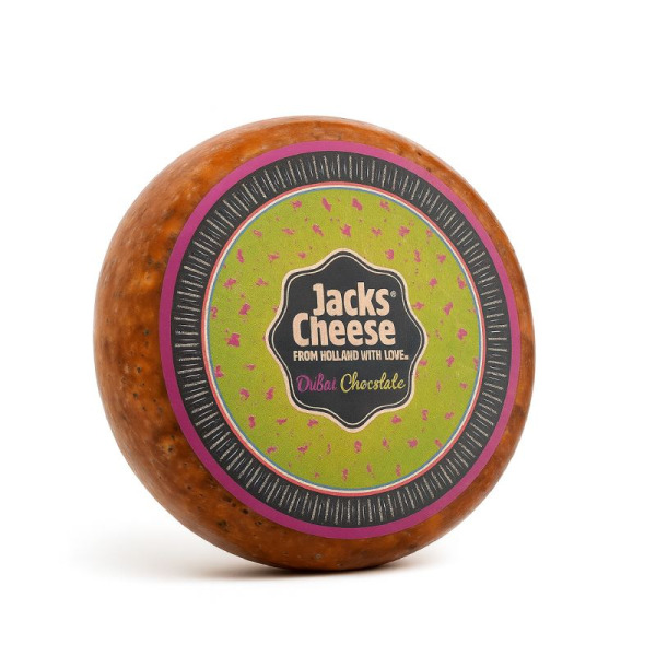 Купити Сир Jacks Cheese Dubai Chocolate | вершковий делікатес зі смаком дубайського шоколаду | преміум делікатес | Нідерланди | 1 кг – Сирна Карта — преміальні Голландські · Сири від Cheese Map™ Україна