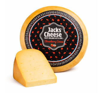 Jacks Cheese — сир Gouda Strawberry Cocos | Нідерланди | 1 кг – фото товару | Сирна Карта