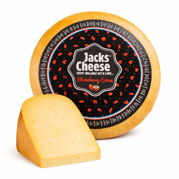Сыр Gouda Strawberry Cocos Jacks Cheese с клубникой и кокосом 1 кг