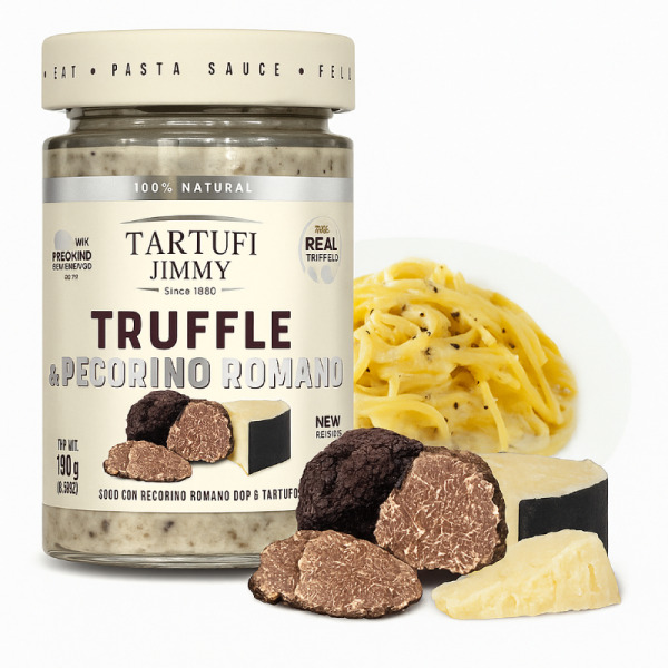 Купити Трюфельний соус із сиром Pecorino Romano від Tartufi Jimmy (Італія) - смакова революція в банку! — преміальні Преміальні · Трюфельні від Cheese Map™ Україна