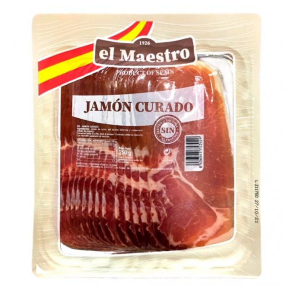 Купить Хамон el Maestro Jamón Curado 250 г — настоящий испанский деликатес премиум-класса! Вяленый сыровяленый хамон для гурманов и ресторанов — премиальные Мясные · Закуски от Cheese Map™ Украина