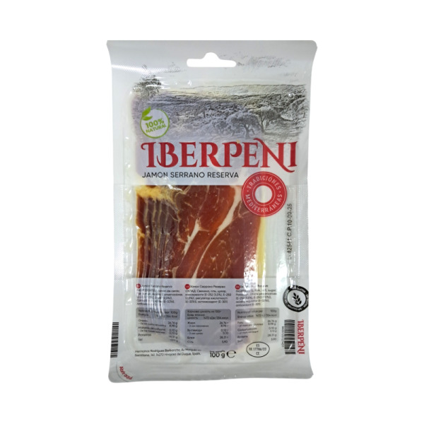 Купити Хамон нарізка Jamon Serano Reserva Iberpeni Іспанія фасування 0.1 kg — преміальні Мясні · Закуски від Cheese Map™ Україна