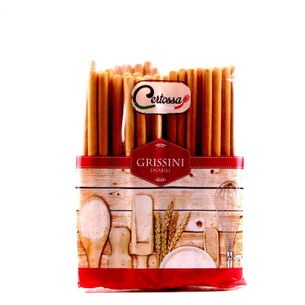 Купить Хлебные палочки Гриссини Certossa Италия фасовка 0.25 kg — премиальные Хлебцы · Крастини от Cheese Map™ Украина