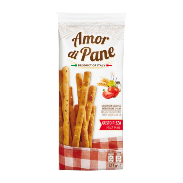 Купити Хлібні палички Гріссіні з томатами Amor di Pane Італія фасування 0.125 kg — преміальні Хлібці · Крастіні від Cheese Map™ Україна