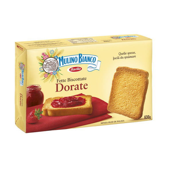 Купити Хлібці Fette Biscotatte Dorate Mulino Bianco Італія фасування 0.63 kg — преміальні Хлібці · Крастіні від Cheese Map™ Україна