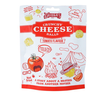 Хрумкі сирні кульки DŽIUGAS Tomato Flavour – кето-снек преміум-класу з томатним смаком із справжнього сиру! — фото | Сирна Карта