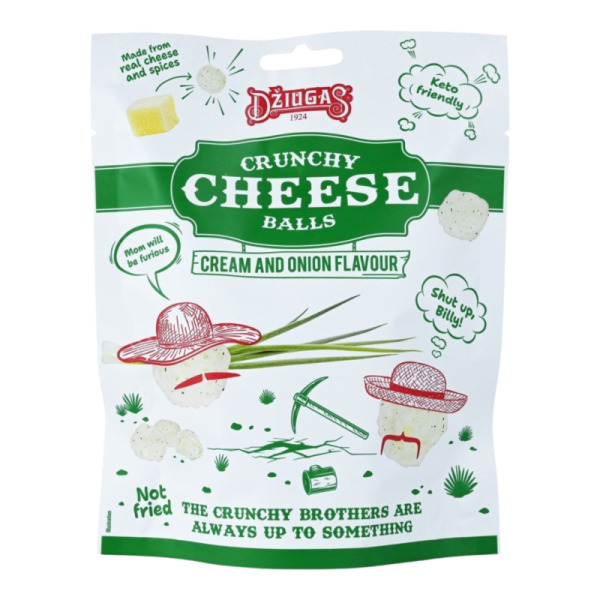Купить Хрустящие сырные шарики Džiugas Cream & Onion – премиум-снэк из настоящего сыра для гурманов и HoReCa! — премиальные Dziugas · Выдержанные от Cheese Map™ Украина