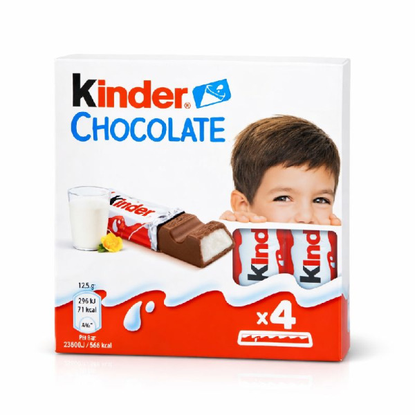 Kinder Chocolate — шоколадный батончик с молочной начинкой | Польша | 4×12,5 г – фото товара | Сырная Карта