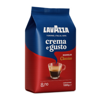 Кофе в зернах "Lavazza Crema e Gusto Classico Risveglio" премиум | Италия | 1 кг | Сырная Карта – вкус Европы - фото | Сирна Карта