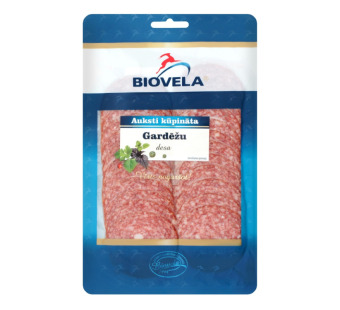 Колбаса сырокопченая нарезка Гурман "Gardezu Biovela" Литва фасовка 0.09 kg - фото | Сирна Карта