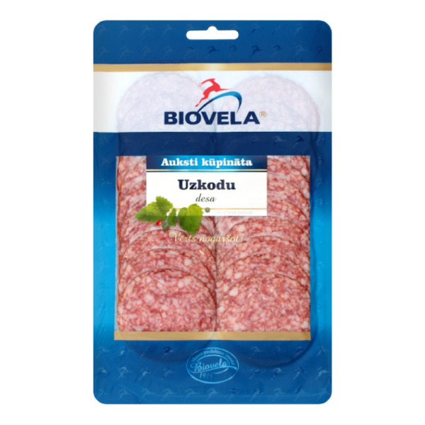 Купить Колбаса сырокопченая нарезка Закусочная Uzkodu Biovela Литва фасовка 0.09 kg — премиальные Мясные · Закуски от Cheese Map™ Украина