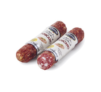 Ковбаса сиров'ялена "Salametto Toscano Simonini" Італія фасування 0.25 kg - фото | Сирна Карта