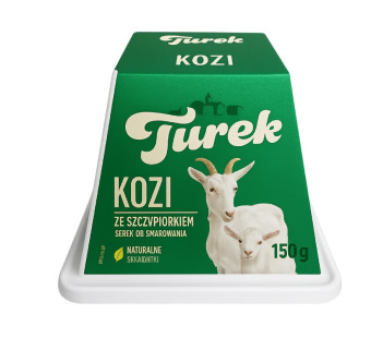 Козий мягкий сливочный сыр Turek Kozi с зелёным луком для намазывания – польский премиум деликатес | 150 г – Сырная Карта - фото | Сирна Карта