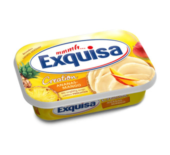 Крем-сыр сливочный с ананасом и манго "Exquisa" фасовка 0.2 kg - фото | Сирна Карта