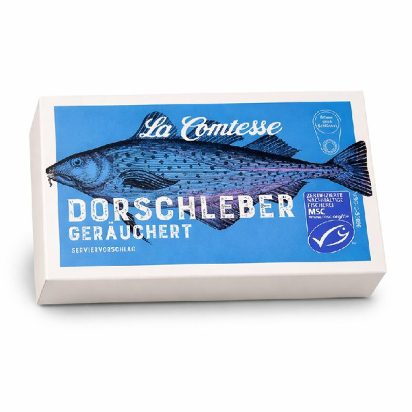 La Comtesse Dorschleber Geräuchert — печінка тріски копчена | Німеччина | 120 г – фото товару | Сирна Карта
