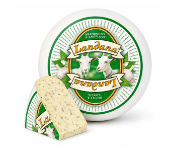 Landana Goat Nettle Garlic сыр козий с крапивой и чесноком 50% Нидерланды — фото | Сирна Карта