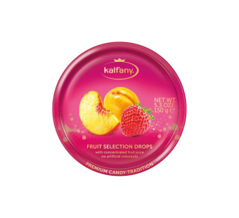 Льодяники фруктове асорті "Fruit Selection Kalfany" Німеччина фасування жерсть 0.15 kg - фото | Сирна Карта