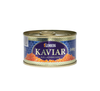 Лососевая икра Горбуша "Alaska Gold Gorbuscha Kaviar Lemberg" Германия фасовка жесть 0.14 kg - фото | Сирна Карта