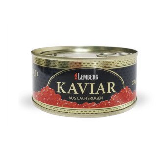 Лососевая икра Горбуша "Alaska Gold Gorbuscha Kaviar Lemberg" Германия фасовка жесть 0.25 kg - фото | Сирна Карта