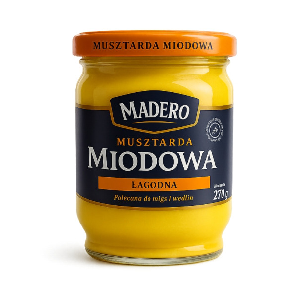 Купить Горчица медовая Madero Musztarda Miodowa 270 г – премиальная нежность и сладкая пикантность для гурманов и HoReCa — премиальные Горчицы · Майонезы от Cheese Map™ Украина