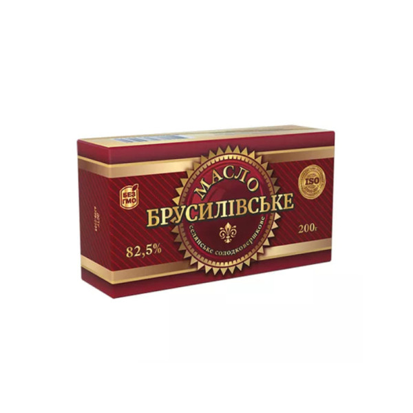 Купить Масло сливочное 82.5% Брусилівське фасовка 0.2 kg — премиальные Молоко · Сливочное от Cheese Map™ Украина