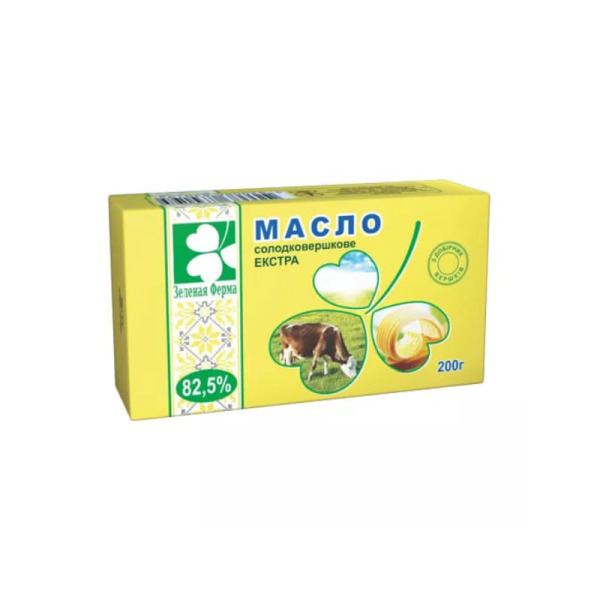 Купити Масло вершкове Екстра 82.5% Зелена Ферма фасування 0.2 kg — преміальні Молоко · Вершкове від Cheese Map™ Україна