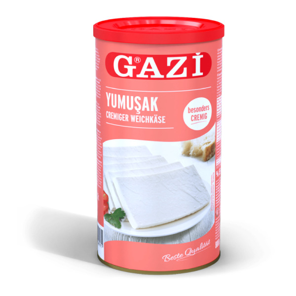 Купить Мягкий рассольный сыр Gazi 55% фасовка жесть 0.8 kg — премиальные Немецкие · Сыры от Cheese Map™ Украина