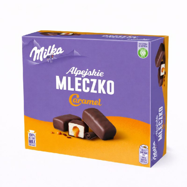 Купити Цукерки пташине молоко з карамельним смаком Caramel Milka Польща фасування 0.35 kg — преміальні Шоколад · Цукерки від Cheese Map™ Україна